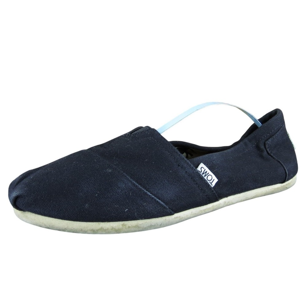 TOMS Women Classic Flat Black Fabric Sz 9 Medium Used 2025